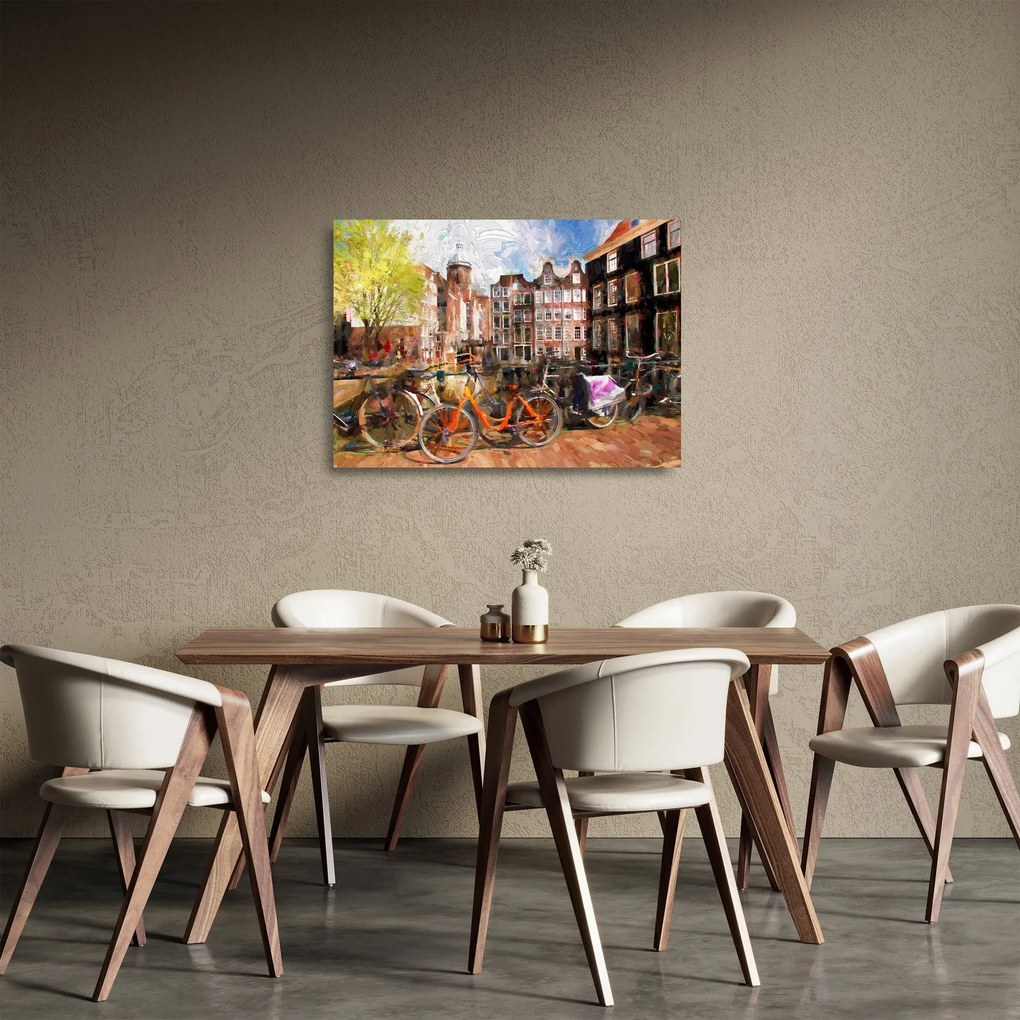 Üveg kép - Amszterdam, festészet (70x50 cm)