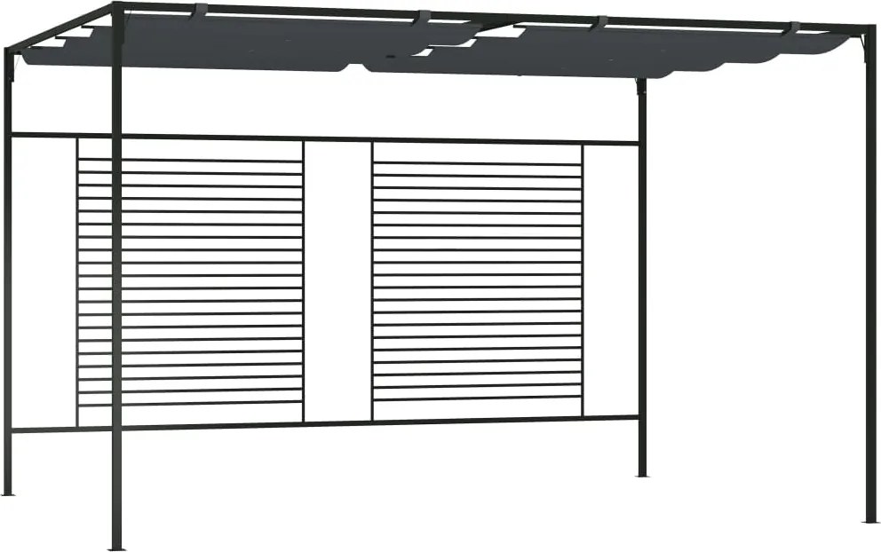 vidaXL antracitszürke pavilon behúzható tetővel 3 x 4 x 2,3 m 180 g/m²