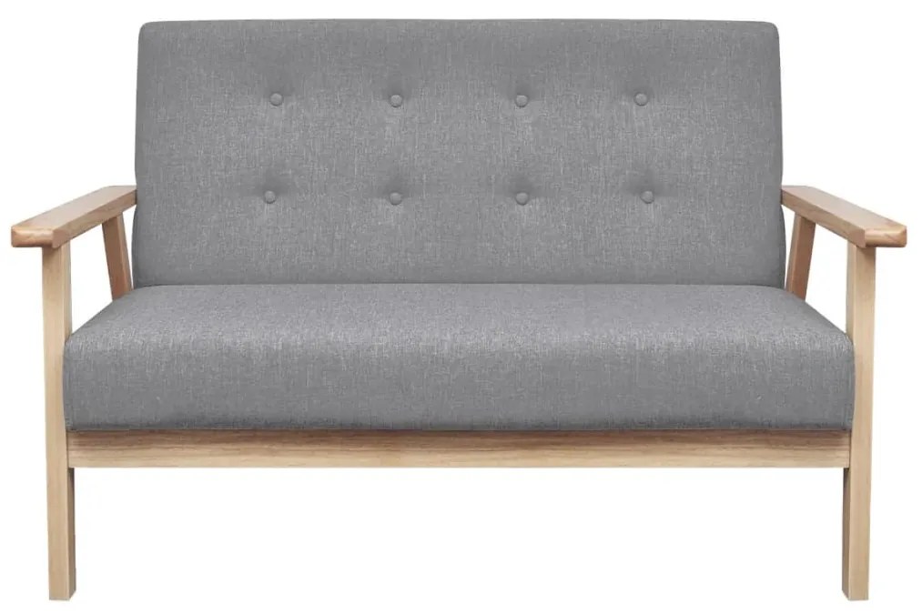 vidaXL világosszürke 2 személyes szövet kanapé