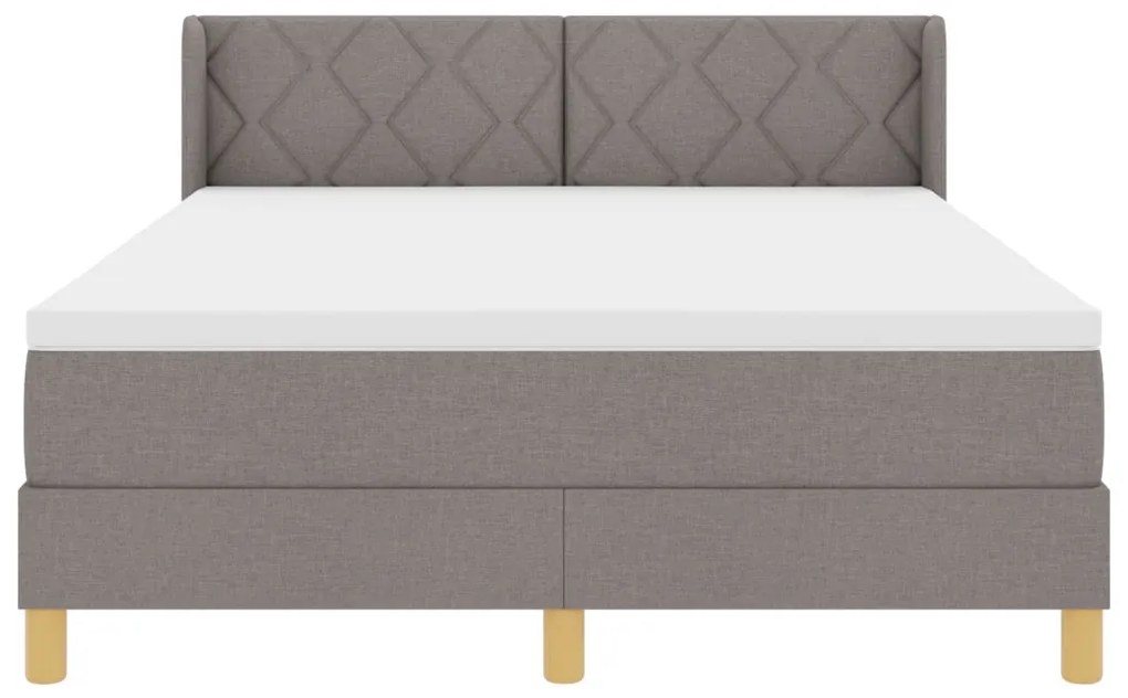 Box Spring Ágy Ágytakaróval, Bézs - 140 x 200 cm, Textil