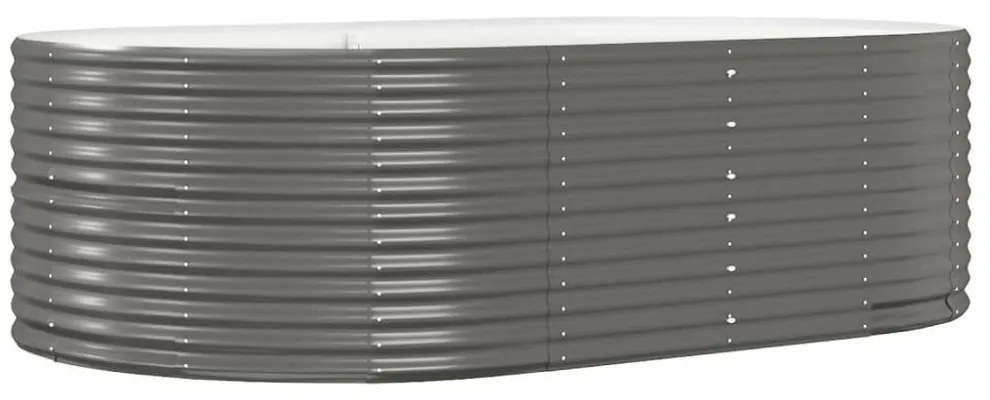 szürke horganyzott acél kerti magaságyás 212 x 140 x 68 cm