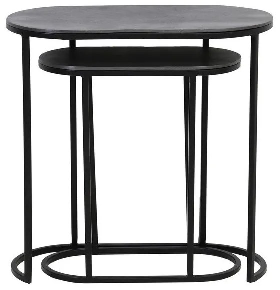 Fém tárolóasztal szett 2 db-os 26x53 cm Bocov – Light &amp; Living