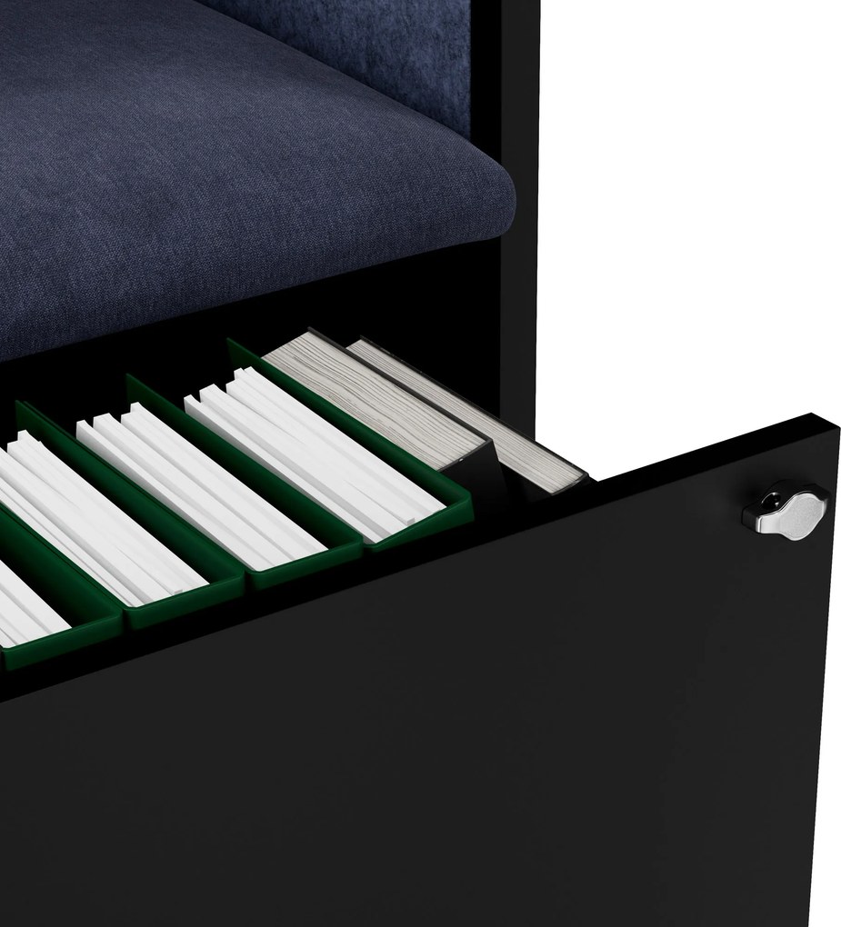 Sally 1150mm korpus Czarny - siedzisko Granatowy