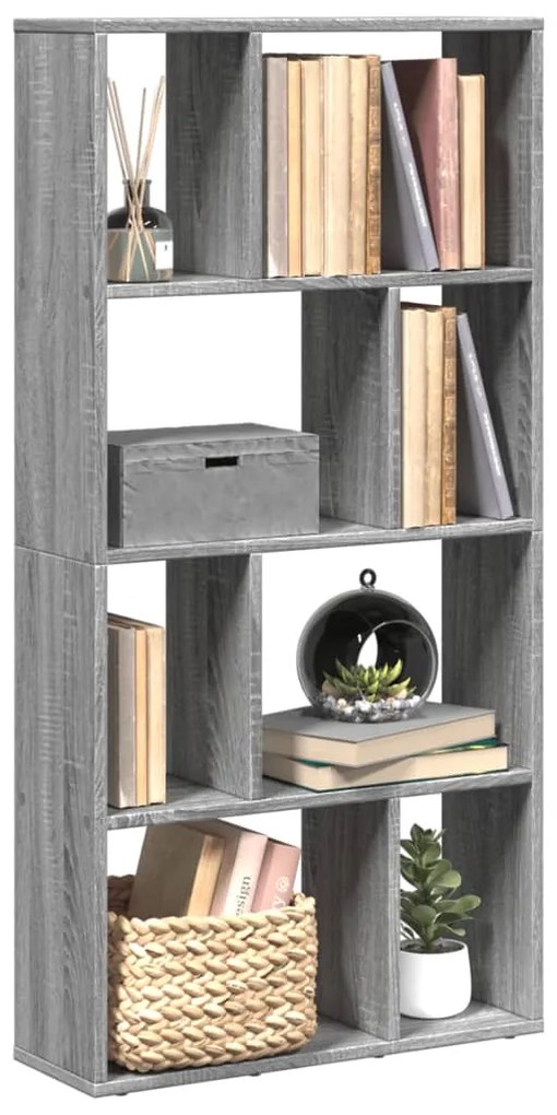 szürke sonoma színű szerelt fa könyvespolc 60 x 20 x 120 cm
