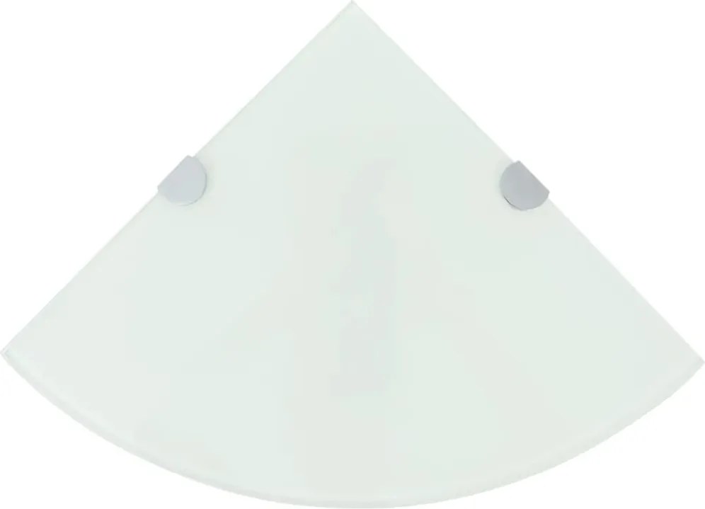vidaXL 2 db fehér üveg sarokpolc krómtartóval 25 x 25 cm
