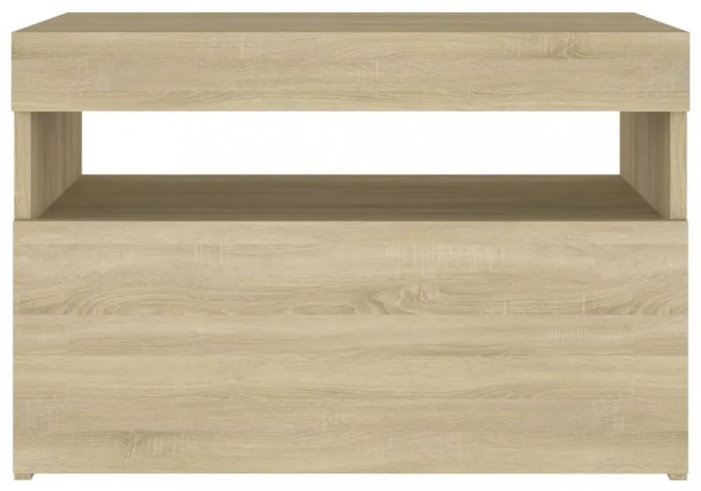sonoma tölgy színű TV-szekrény LED-lámpákkal 60 x 35 x 40 cm