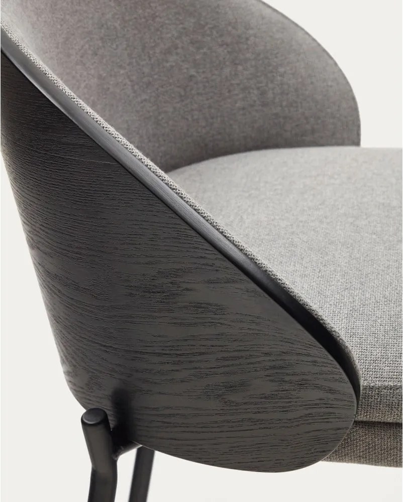Fekete-szürke bárszék (ülésmagasság 77 cm) Eamy – Kave Home
