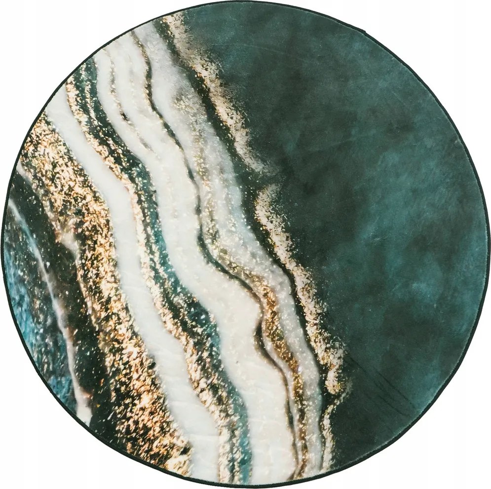 Novo kerek szőnyeg Strado 120 cm márvány arany szegély