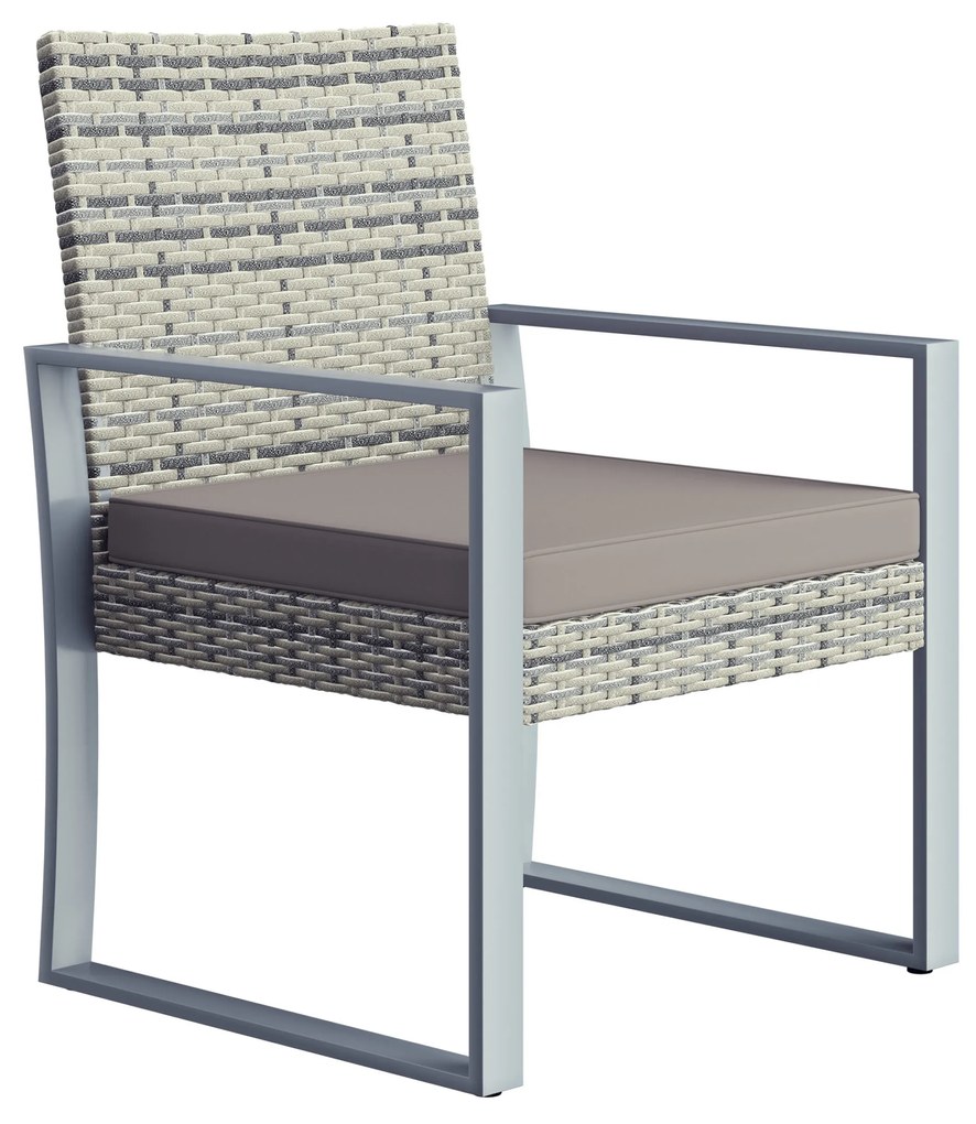 Casaria® Rattan erkélygarnitúra 1+2 - szürke