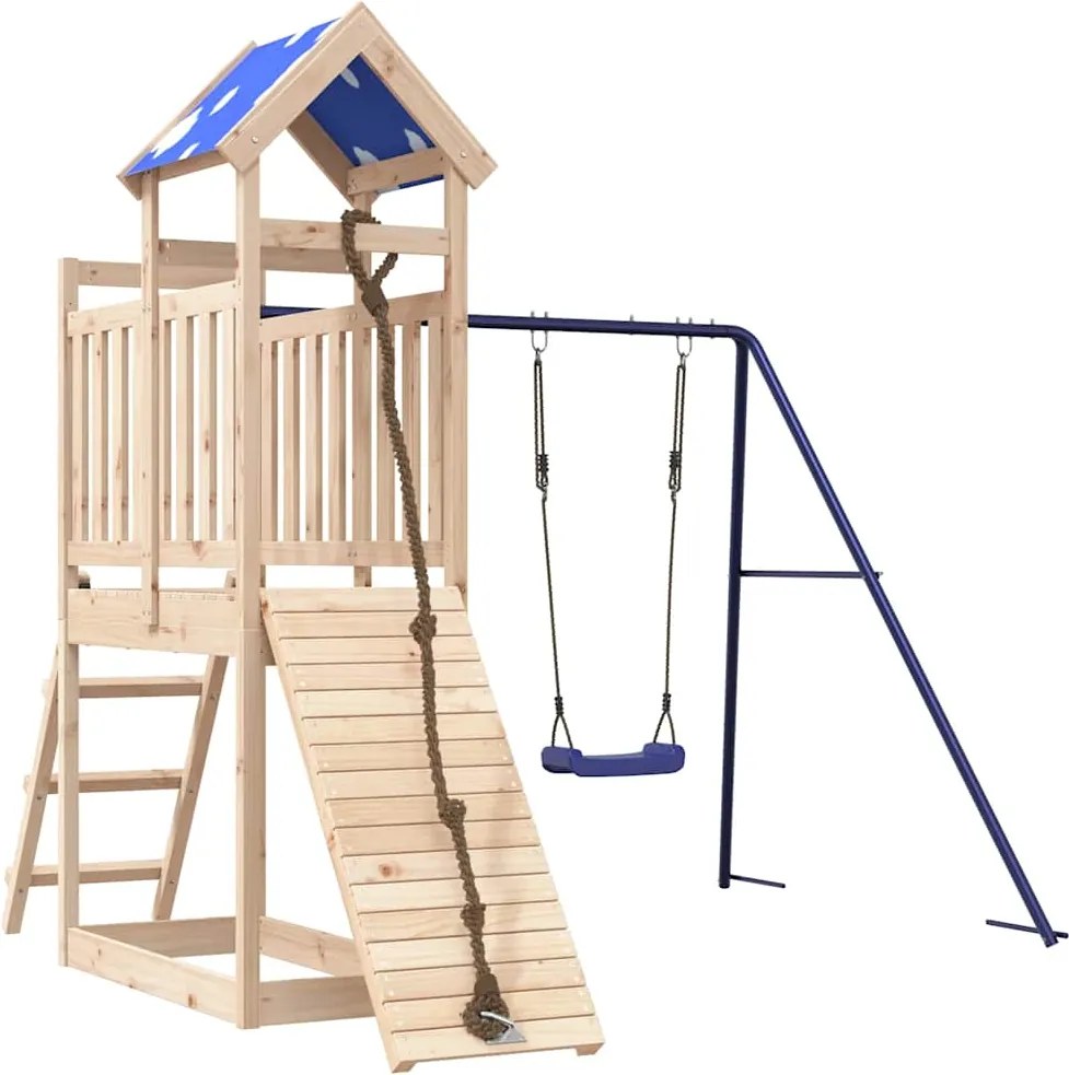 vidaXL tömör fenyőfa kültéri játszószett