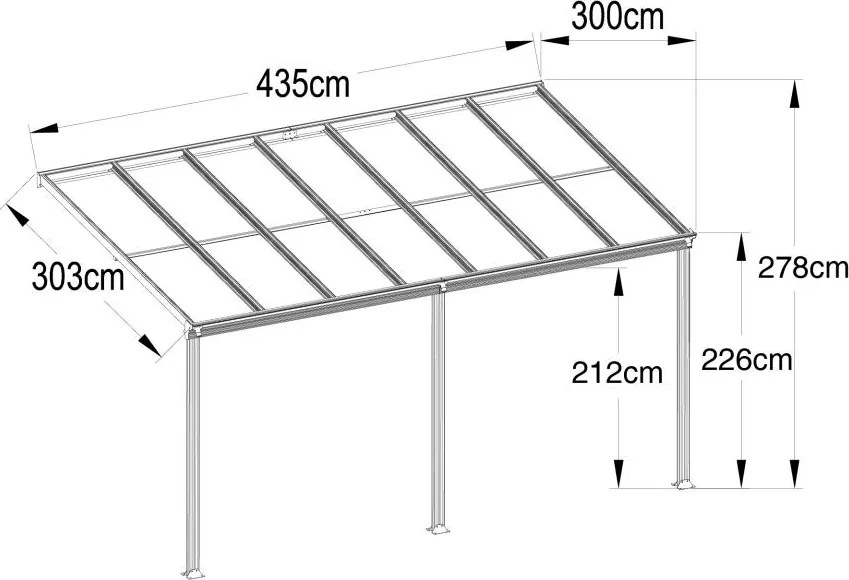 Avenberg Avesta BW7 ALU Pergola - 4 x 3 m