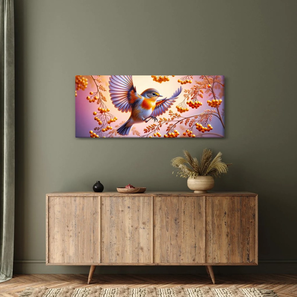 Kép - Madár berkenyével (120x50 cm)