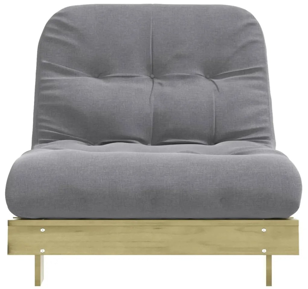 tömör impregnált fenyőfa futon kanapéágy matraccal 80x206x11 cm