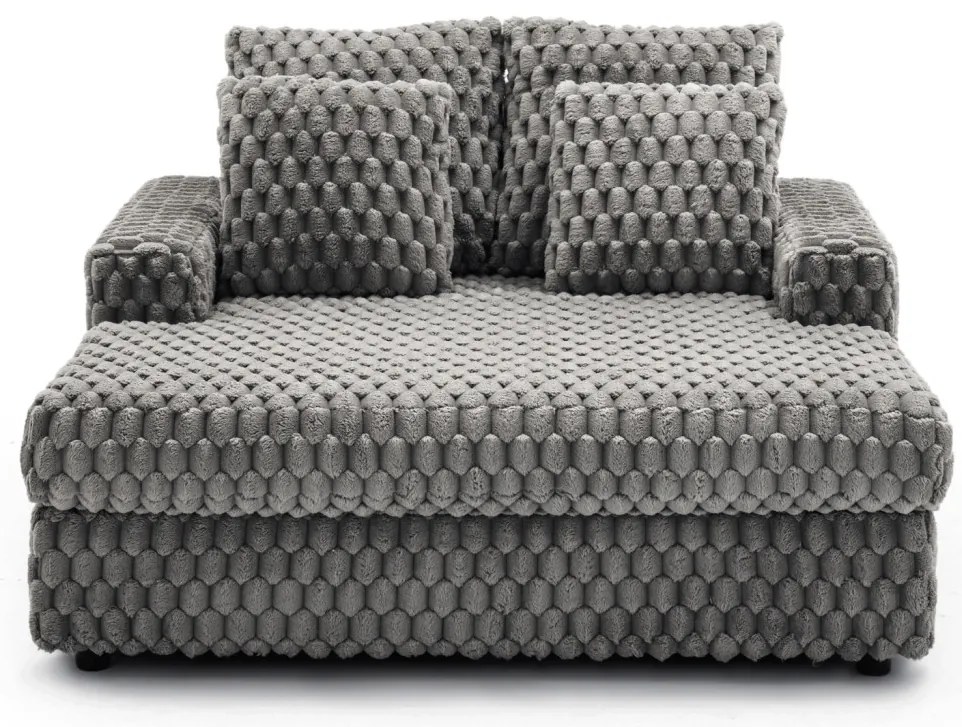 Fotel Wypoczynkowy KOBEL Szary Pluszowy