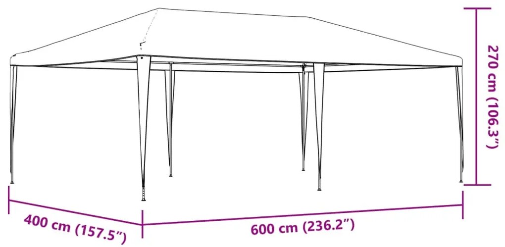 kék rendezvénysátor 4 x 6 m