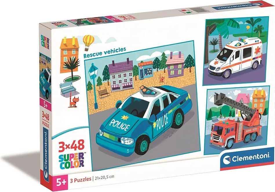 Jármű Rescue 3x48 db-os puzzle Clementoni