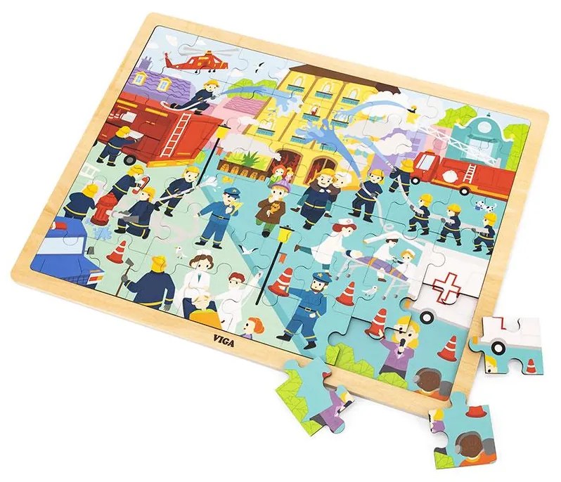 Fa puzzle Viga Tűzoltók