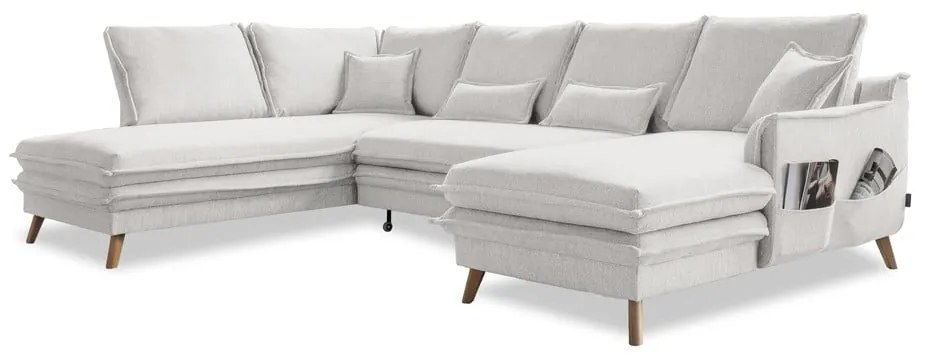 Bézs kinyitható sarokkanapé (bal oldali-U alakú) Charming Charlie – Miuform