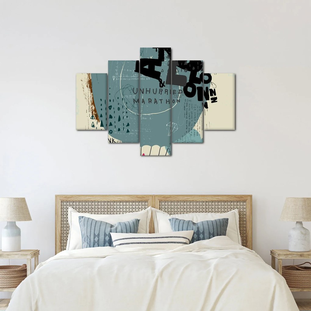 Kép - Repülő léggömb szivárvánnyal (150x105 cm)