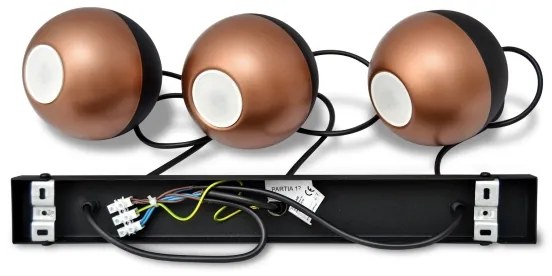 LED Csillár zsinóron MIDWAY 3xGU10/4,8W/230V fekete/réz