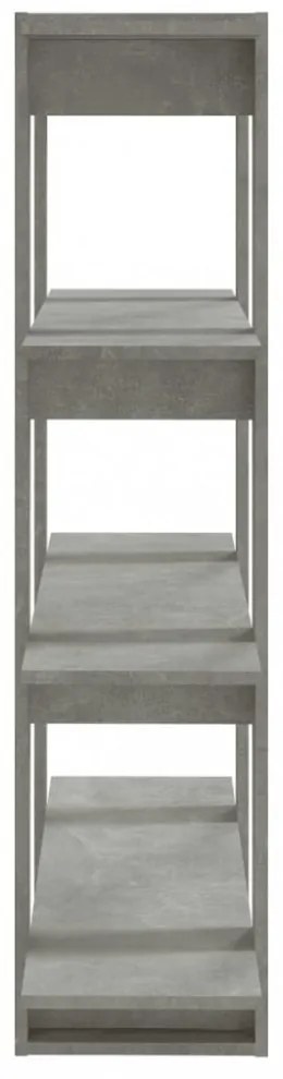 betonszürke könyvszekrény/térelválasztó 100 x 30 x 123,5 cm
