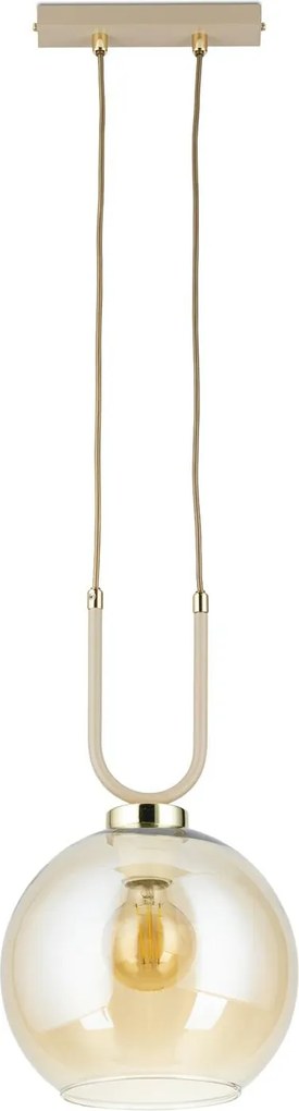 Függőlámpa Mora Bézs arany üveg 1xE27 20 cm Modern Taupe