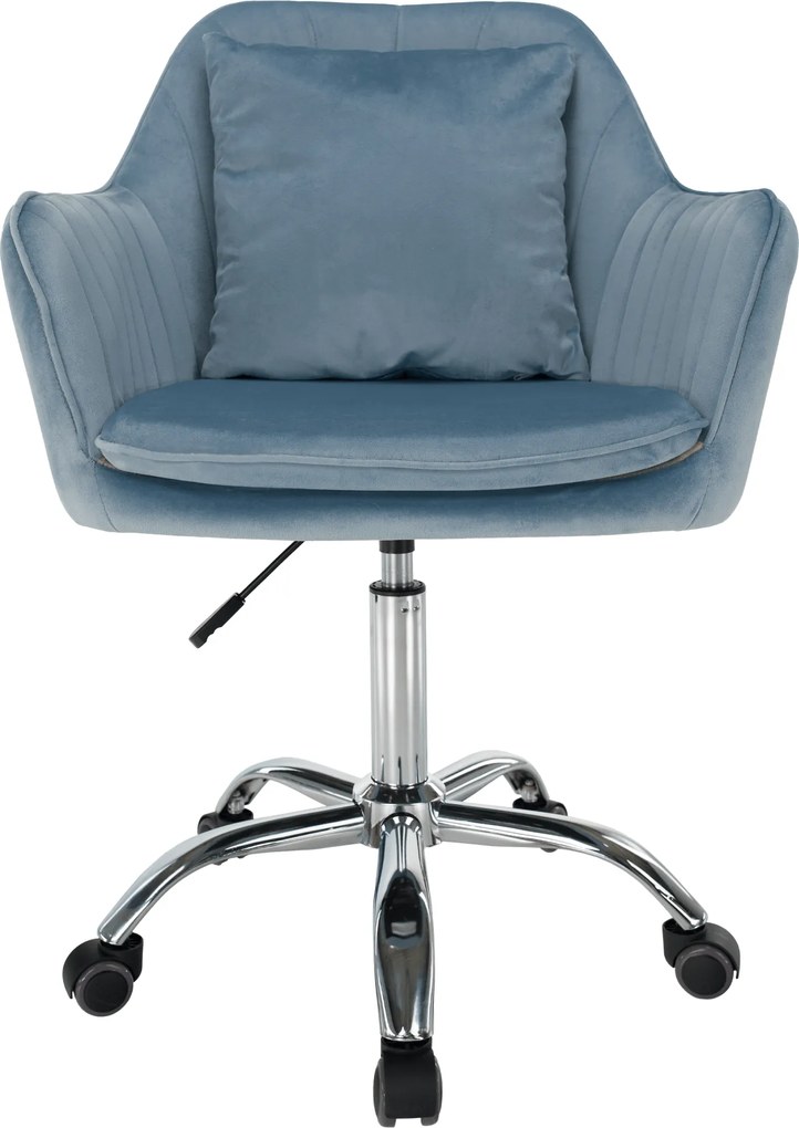 Irodai szék, kék Velvet szövet/króm, KLIAN