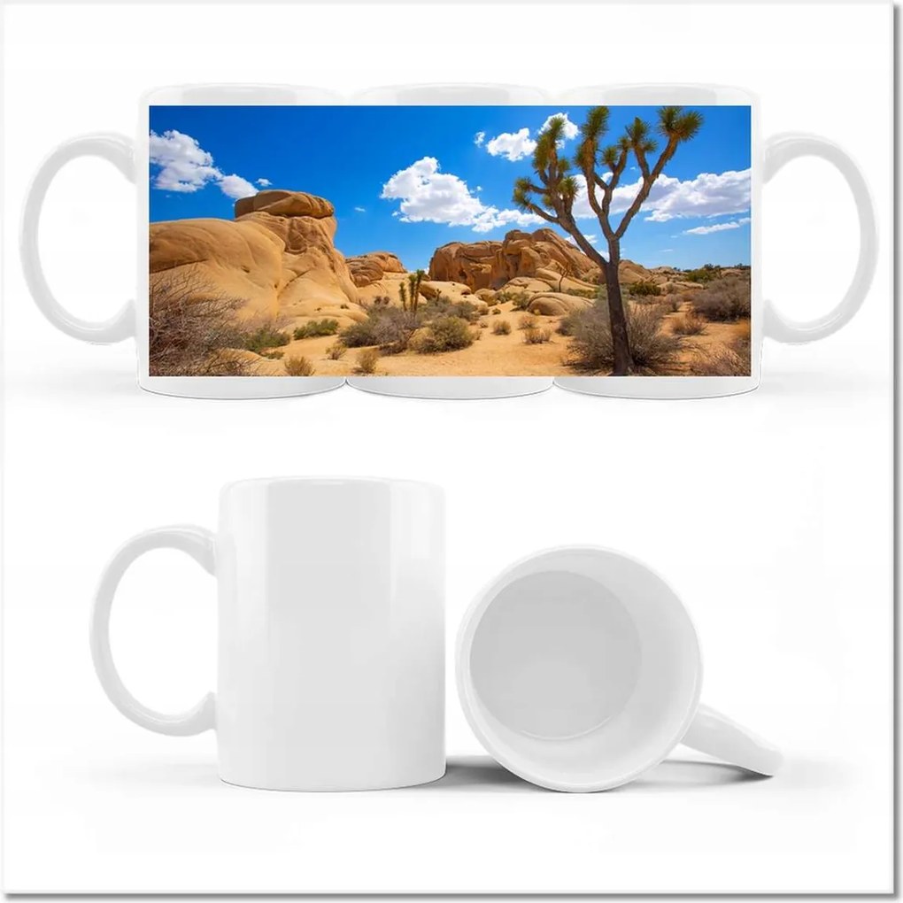 Kaktusz a sivatagban fényképes bögre