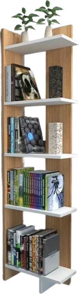 Polcos tároló könyvespolc 45x20x150cm barna KH11-1