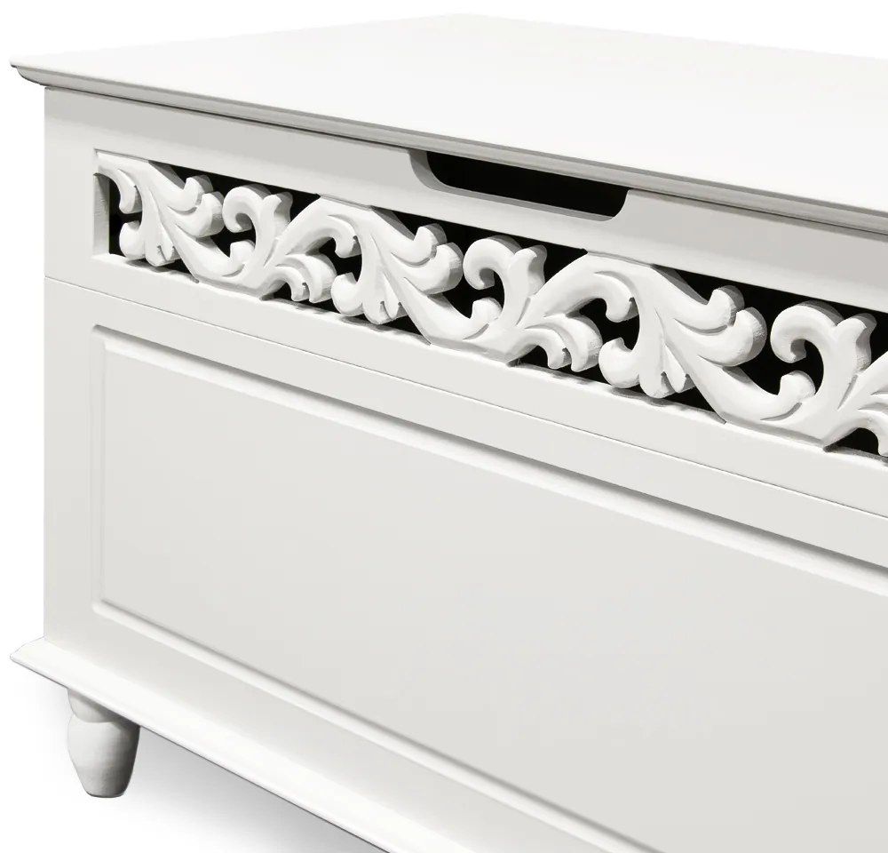 JERSEY fa láda, 80x40x48cm, fehér Casaria