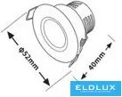 UNIVERSO Mini spot lámpatest 3w 6500k 270lm 30° IP20 Fehér D52x40mm Kivágás:D45mm