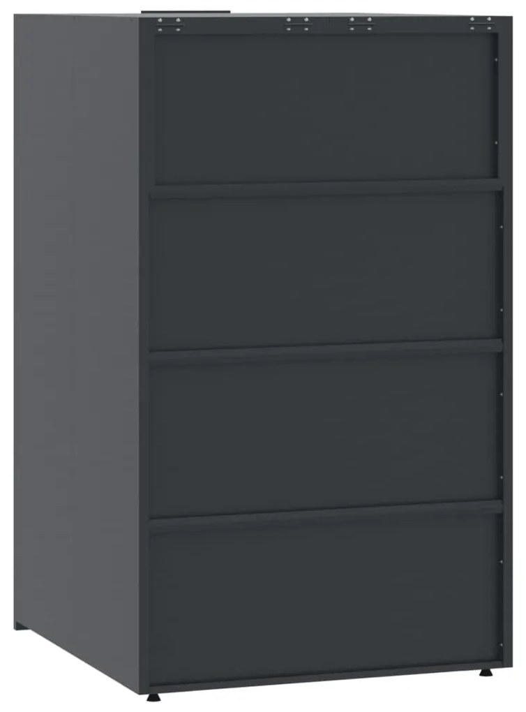 antracit acél kerekes tároló 5 szemeteskukához 345x79x117 cm