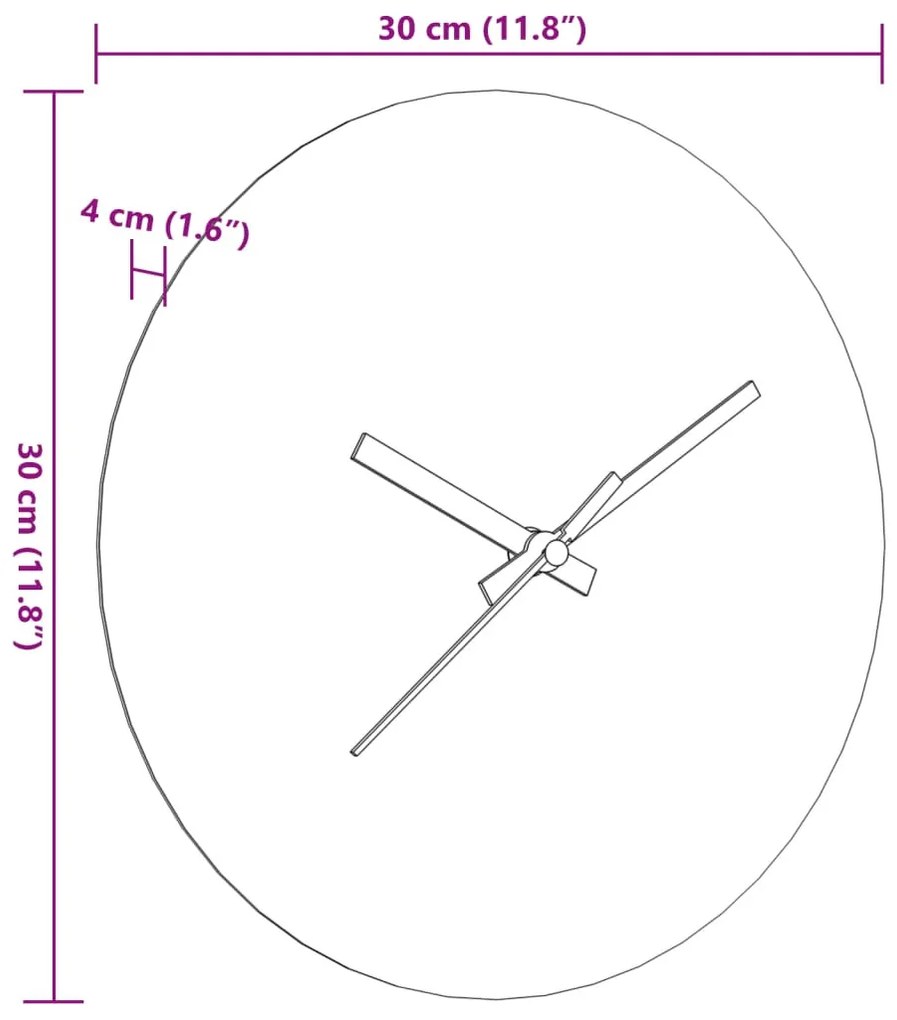 barna falióra világító óramutatókkal és órajelzőkkel Ø30 cm