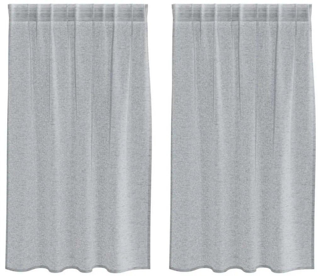 Függönyök függönyökkel 2 pcs Sötétszürke 140x140cm Poliészter