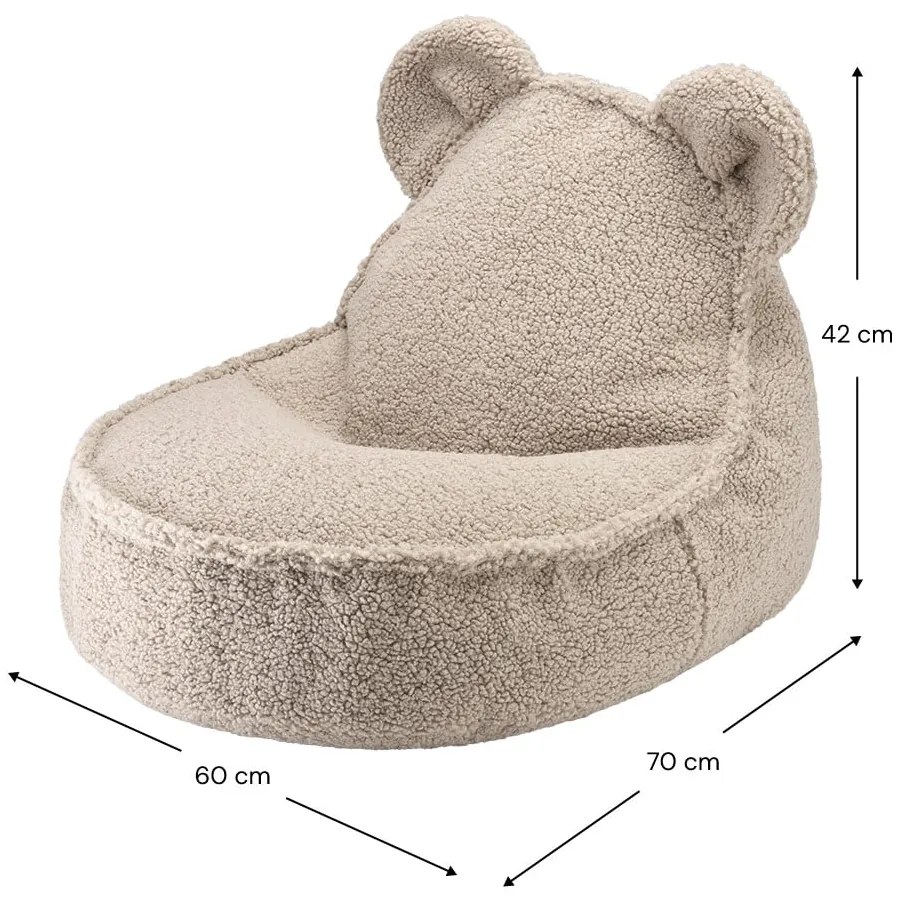 Világosbarna buklé gyerek babzsákfotel Bear – Wigiwama