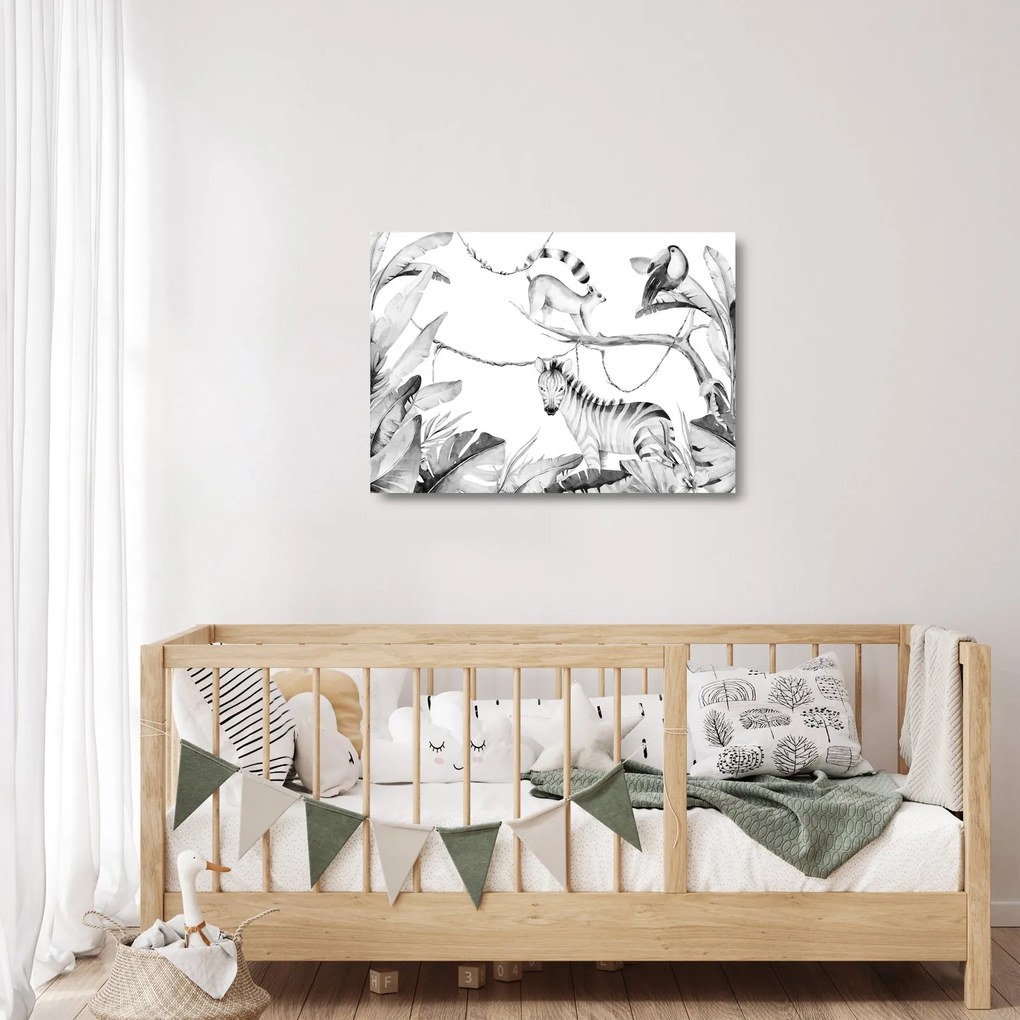 Üveg kép - Akvarell dzsungel (70x50 cm)