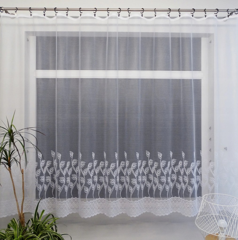 Mg Függöny 98/100 Fehér 410x170 got szalaggal pol K