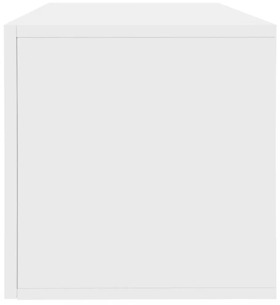 magasfényű fehér szerelt fa lemeztároló doboz 71 x 34 x 36 cm