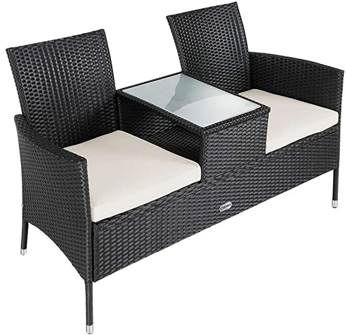 Deuba Rattan kerti pad - fekete