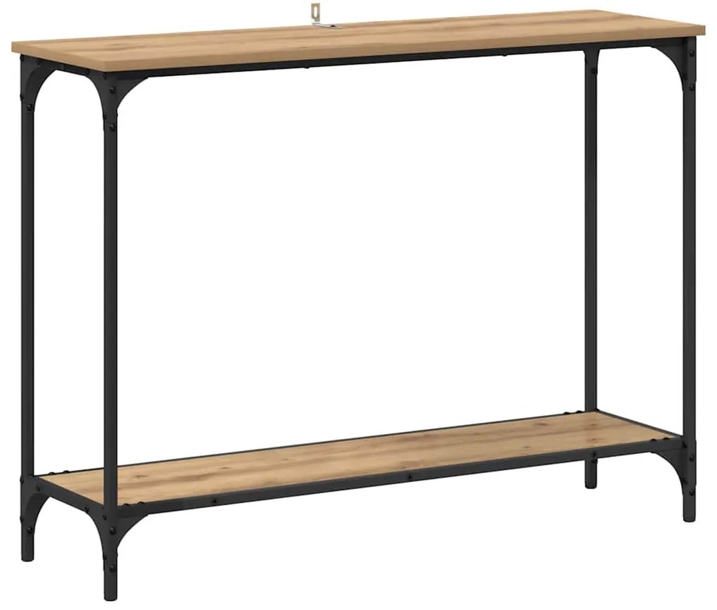 Konzolasztal kézműves tölgy 101 x 30.5 x 75 cm Faanyag