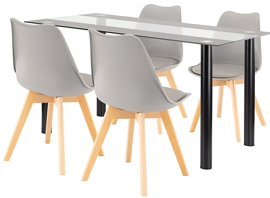 Zelma 4+1 étkező garnitúra fekete-szürke