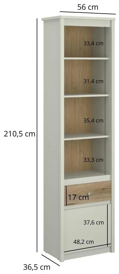Regál Kodro (kasmír + evoke tölgy) . Akció -18%. 1116933