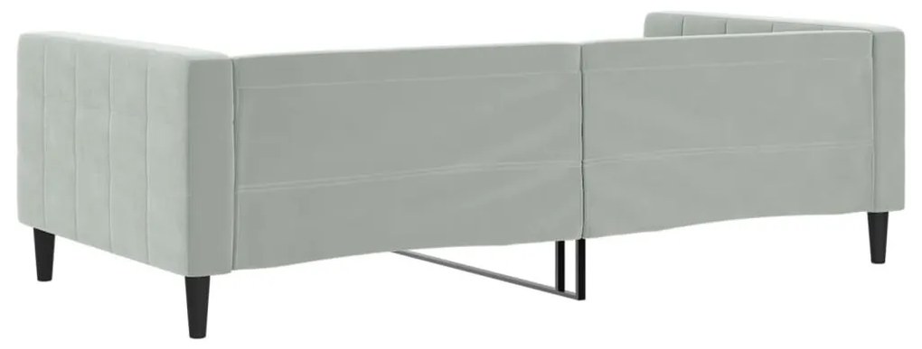világosszürke bársony kanapéágy 100 x 200 cm