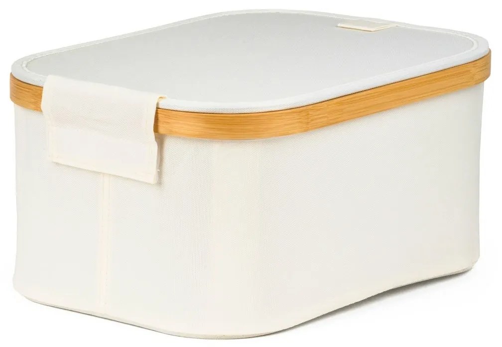 G21 tárolódoboz 24 x 30 x 15 cm, bambusz, fedéllel, bézs