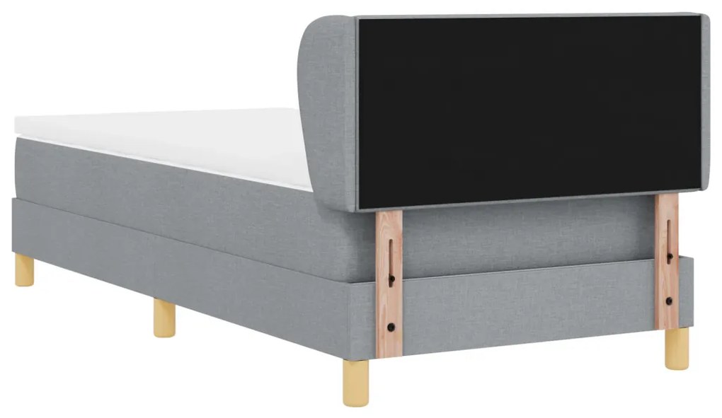 Boxspring Ágy Matraccal - Világosszürke, 80x200 cm, Szövet