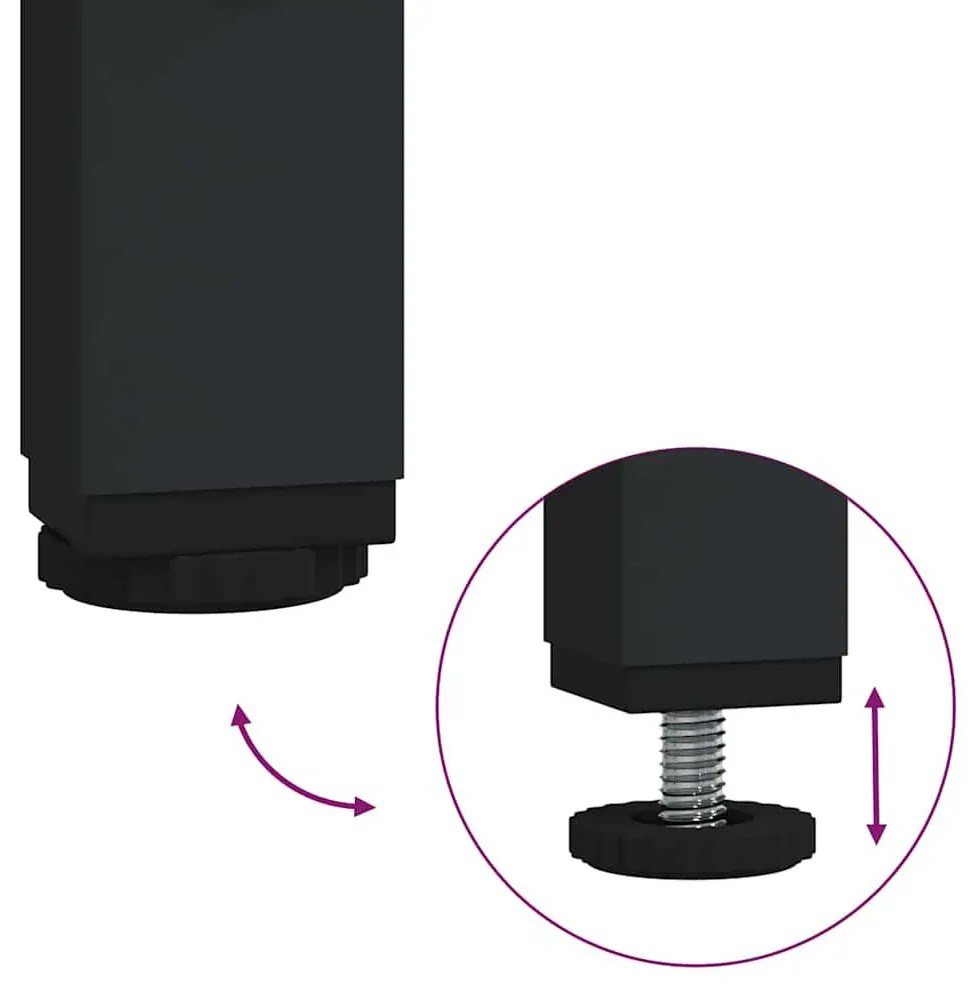 vidaXL Konzolasztal polcokkal Fekete tölgy 100 x 29 x 75 cm Faanyag