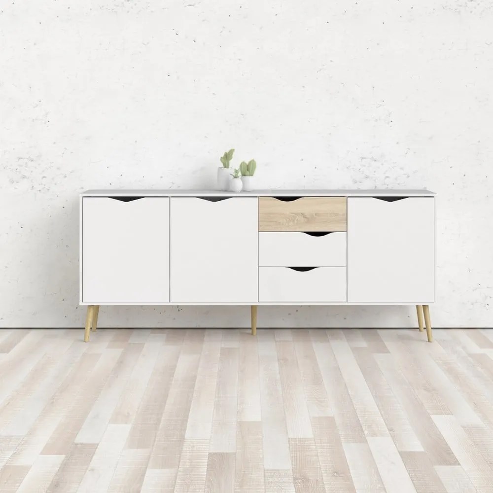 Fehér komód 196x82x39 cm Oslo – Tvilum