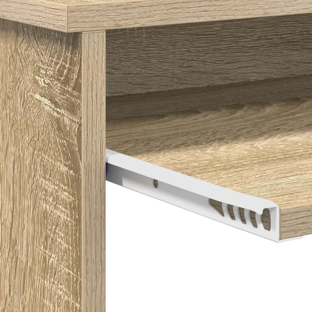 vidaXL Íróasztal Tárolóval Sonoma tölgy 120,5x44x88,5 cm Szerelt fa