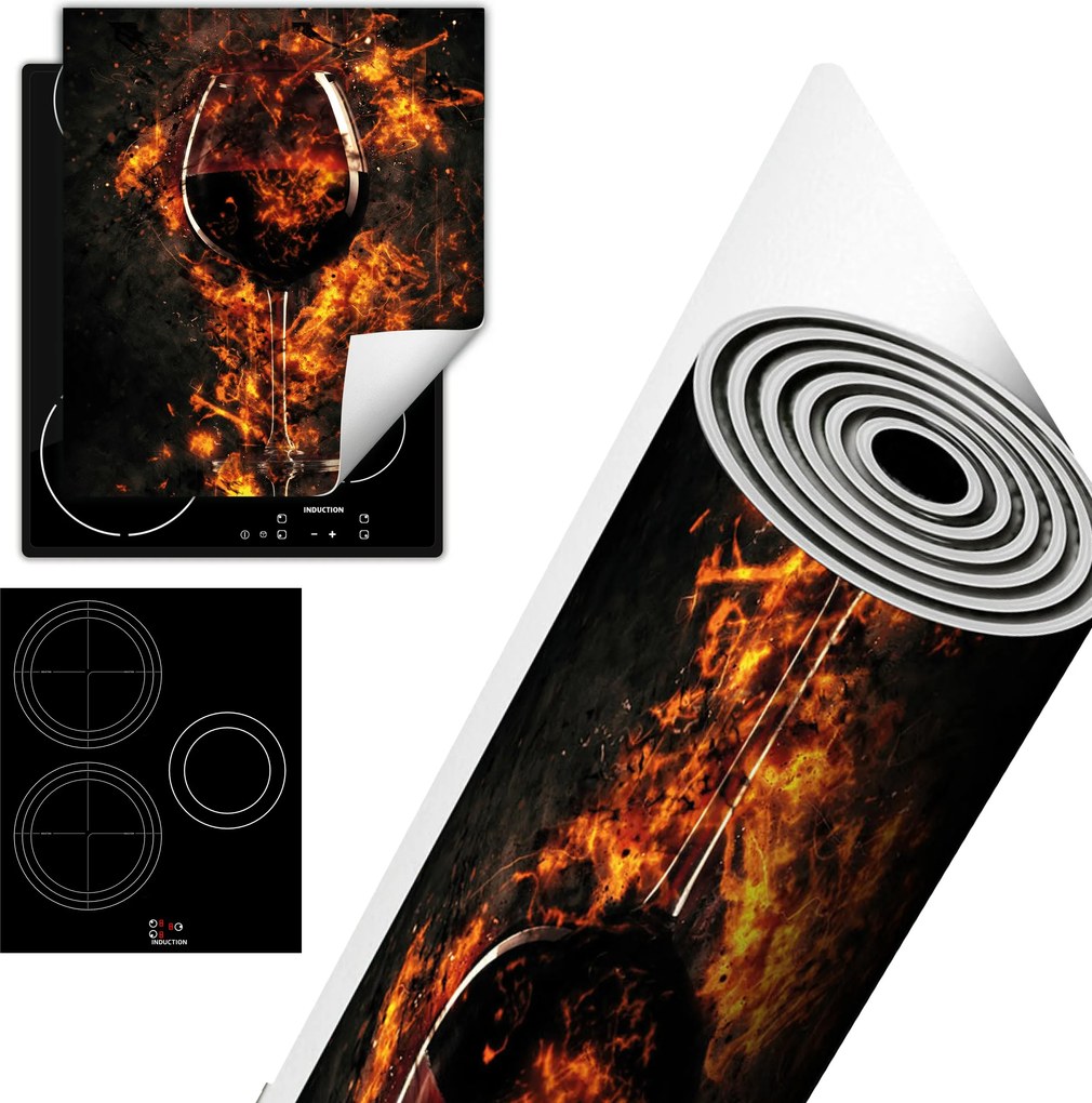 Tűzhelyvédő Szőnyeg Asztali Dekoráció 45x52 Bor tűz