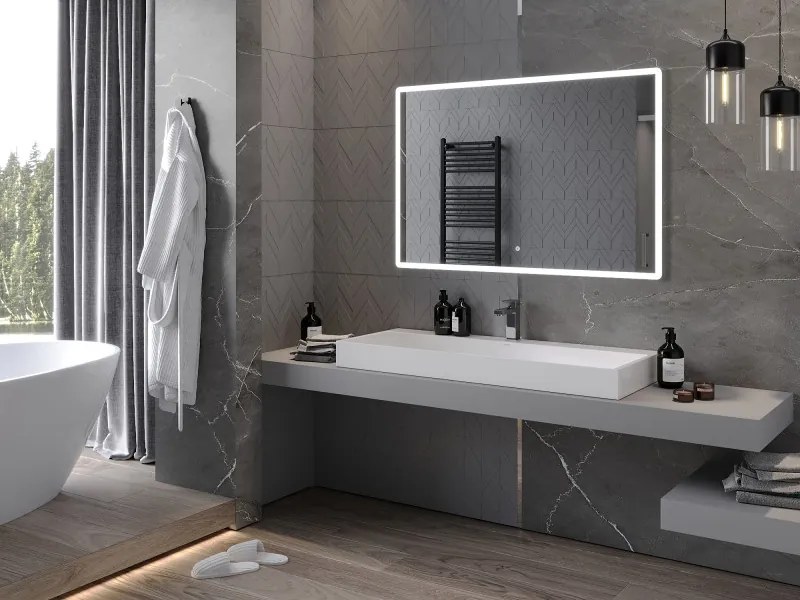Mexen Navia, LED fürdoszobai tükör háttérvilágítással 120 x 80 cm, 6000K, páramentesíto, 9803-120-080-611-00